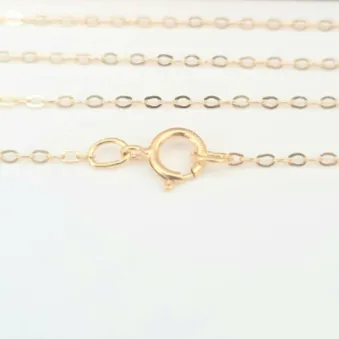 14K Gold Filled FLAT CABLE Chain 18" / 5 Pieces