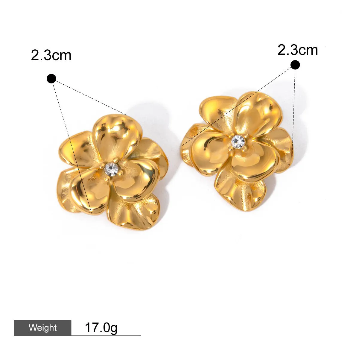 18K gold flower-shaped design luxury necklace, bracelet, earrings and ring set