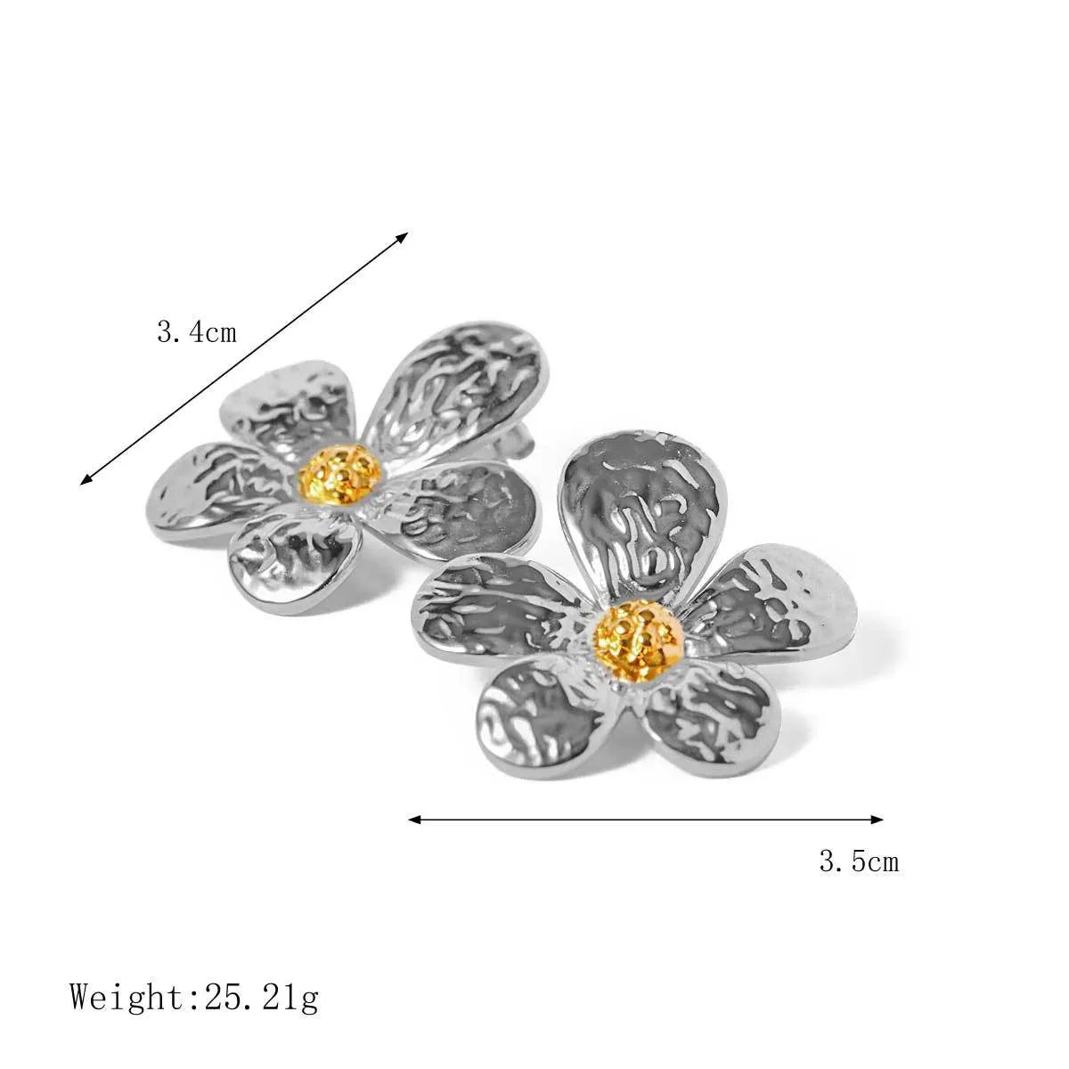 18K gold flower-shaped design luxury necklace, bracelet, earrings and ring set