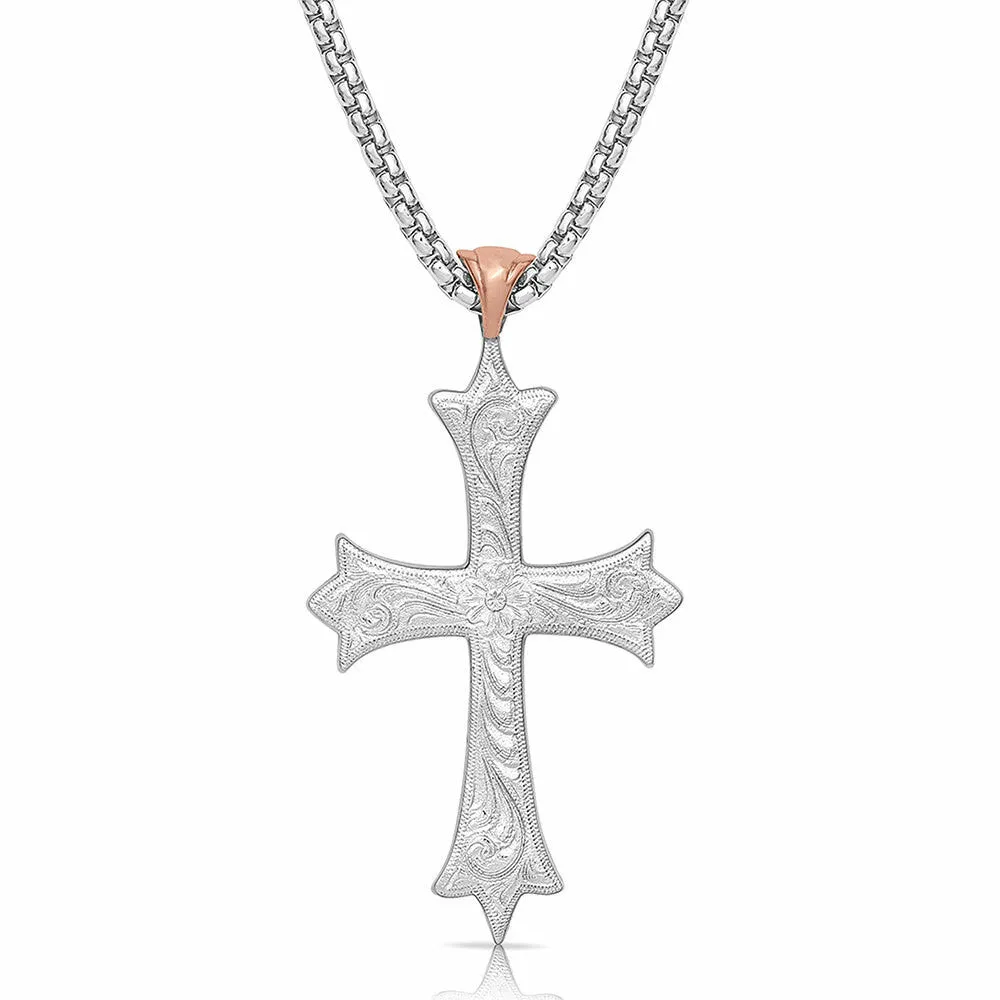 American Legends Embracing Faith Cross Necklace By Montana Silversmiths NC4820