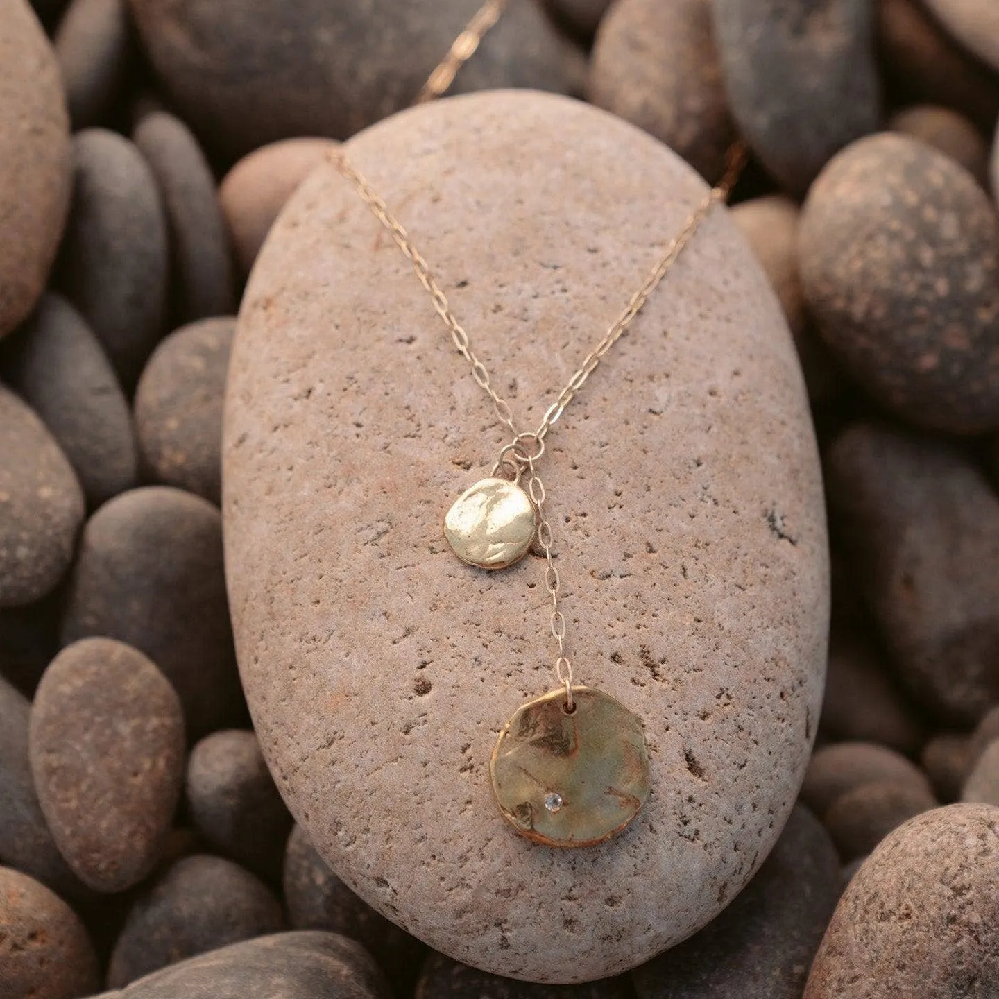 andromeda gold lariat necklace