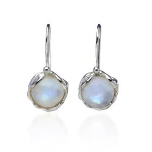 Banyan Moonstone Round Drop Earrings
