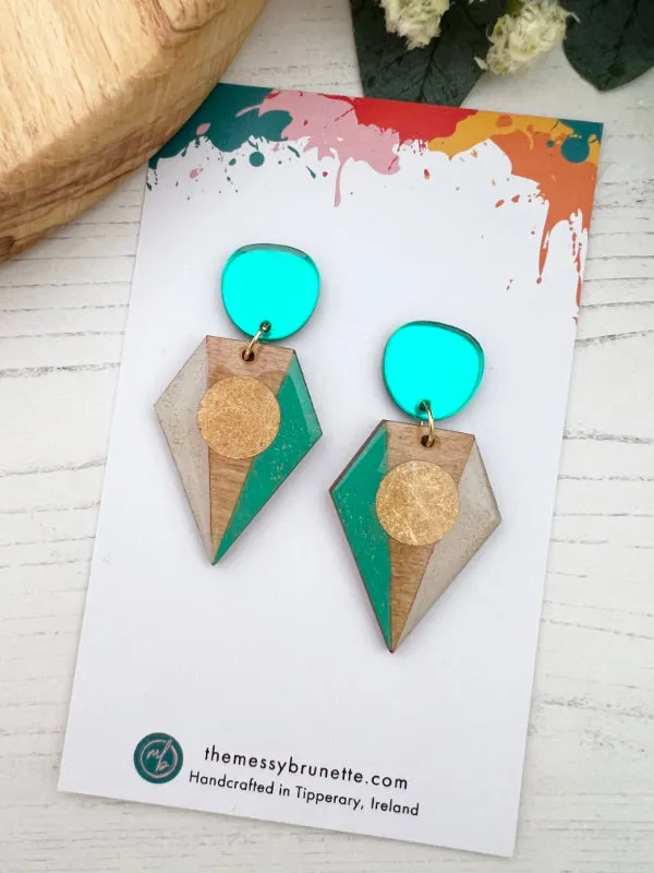 Big Colourful Geometric Earrings in 3 Styles
