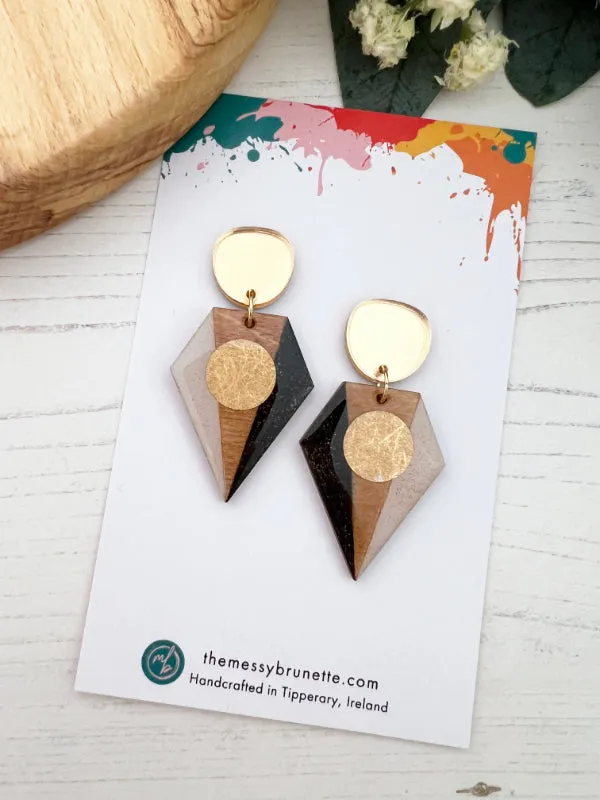 Big Colourful Geometric Earrings in 3 Styles