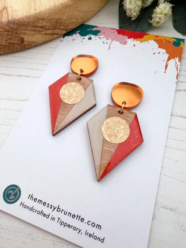 Big Colourful Geometric Earrings in 3 Styles