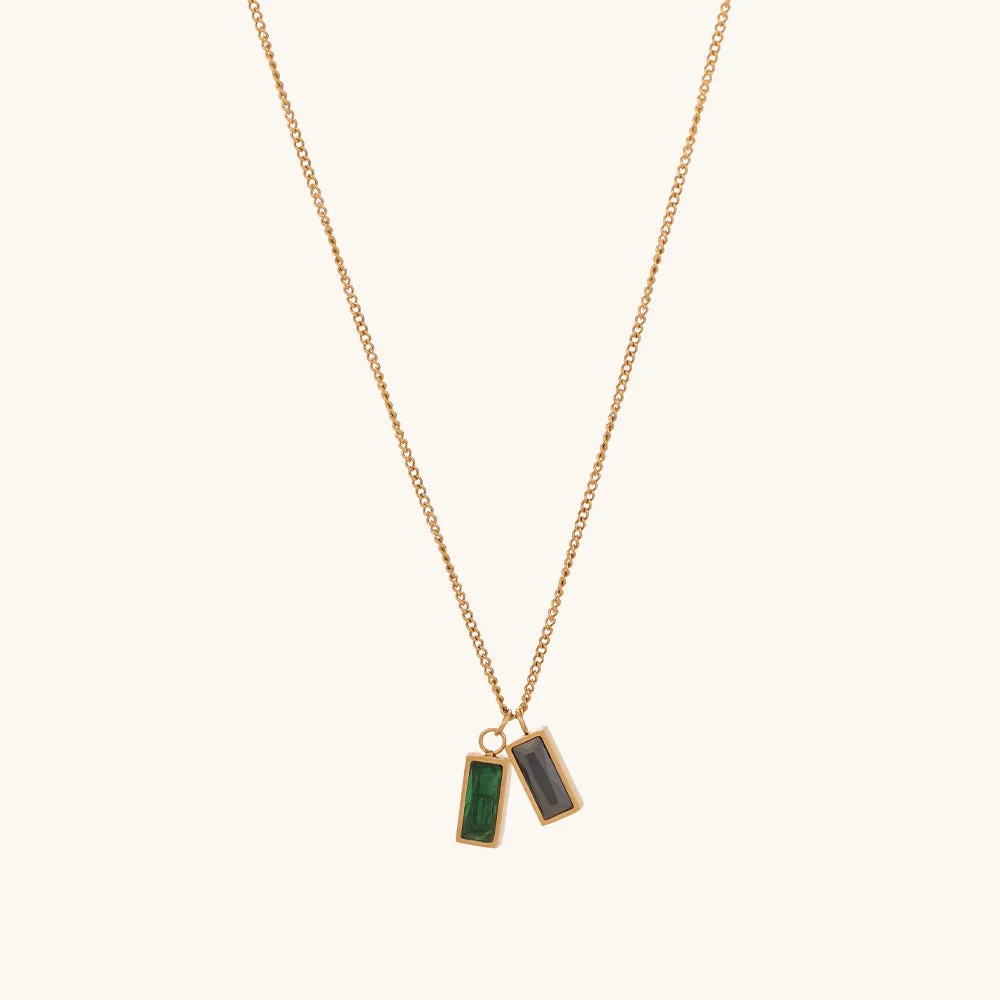 Black Green Stone Necklace