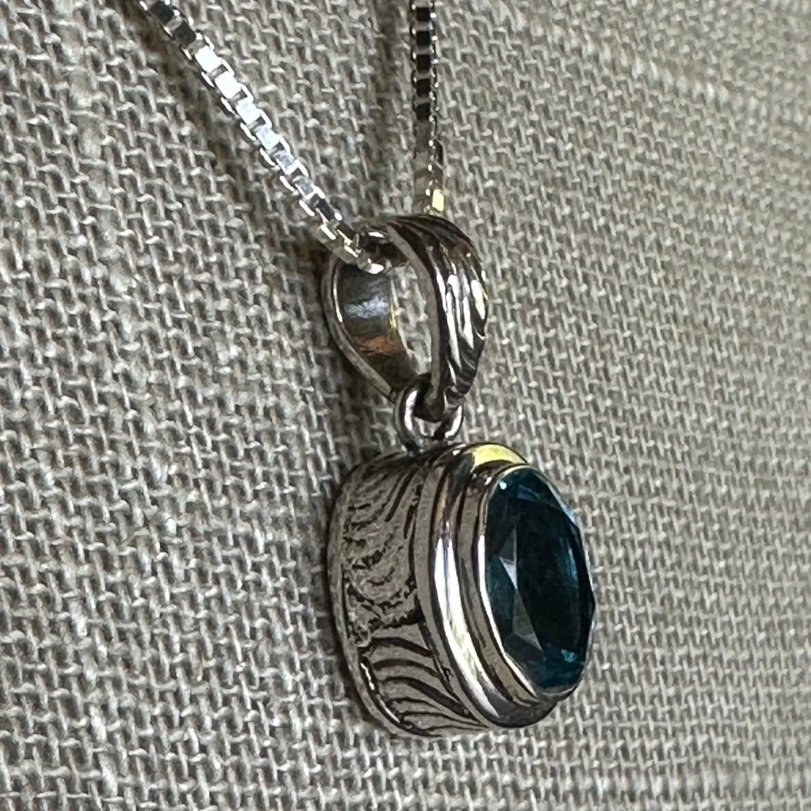 Blue Topaz Pendant Sterling Silver Everyday Jewelry
