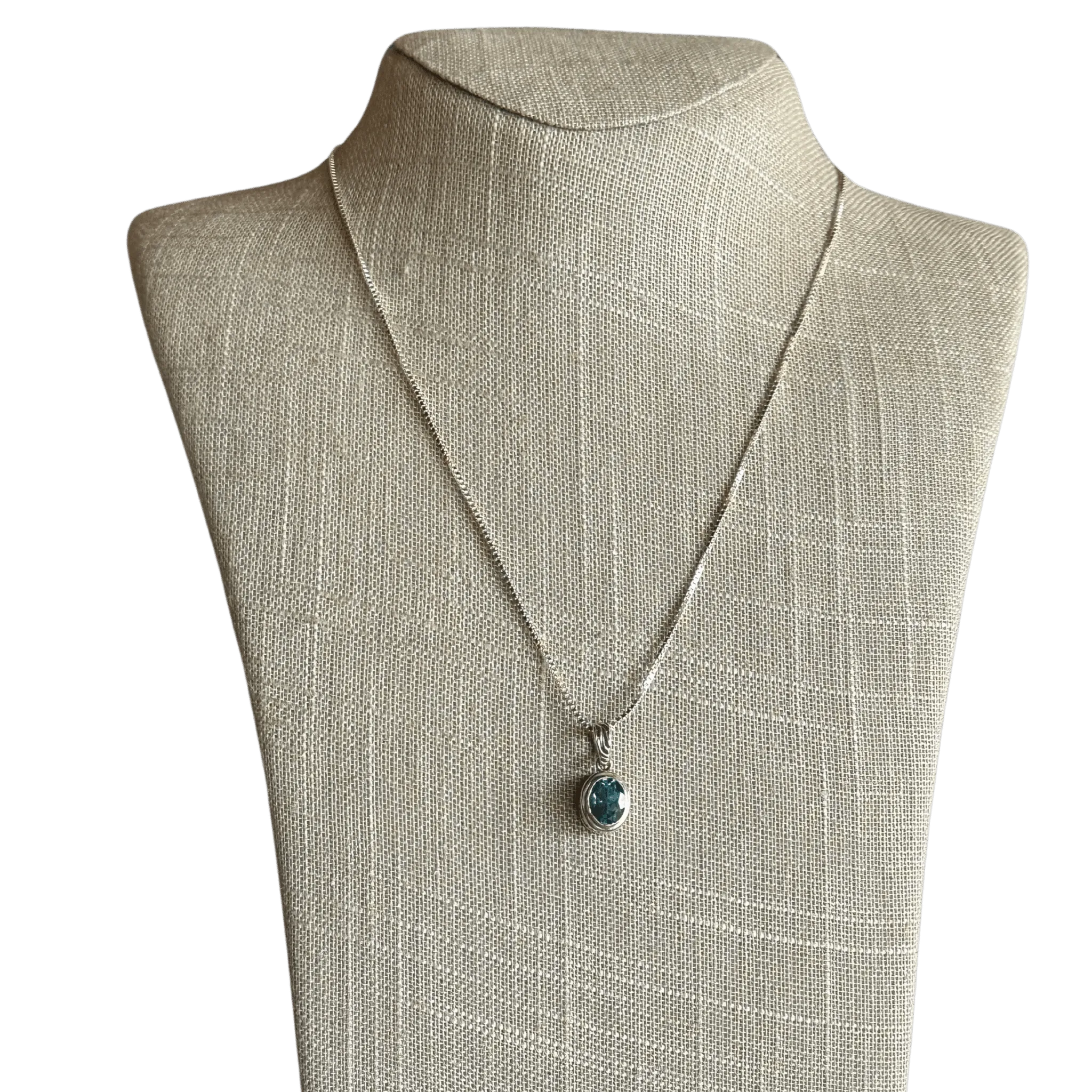 Blue Topaz Pendant Sterling Silver Everyday Jewelry