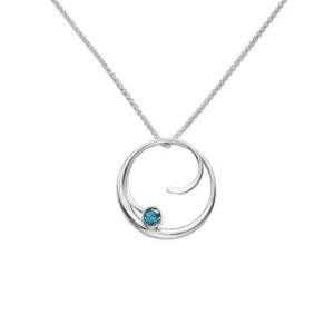 Blue Topaz Petite Bindu Pendant Necklace
