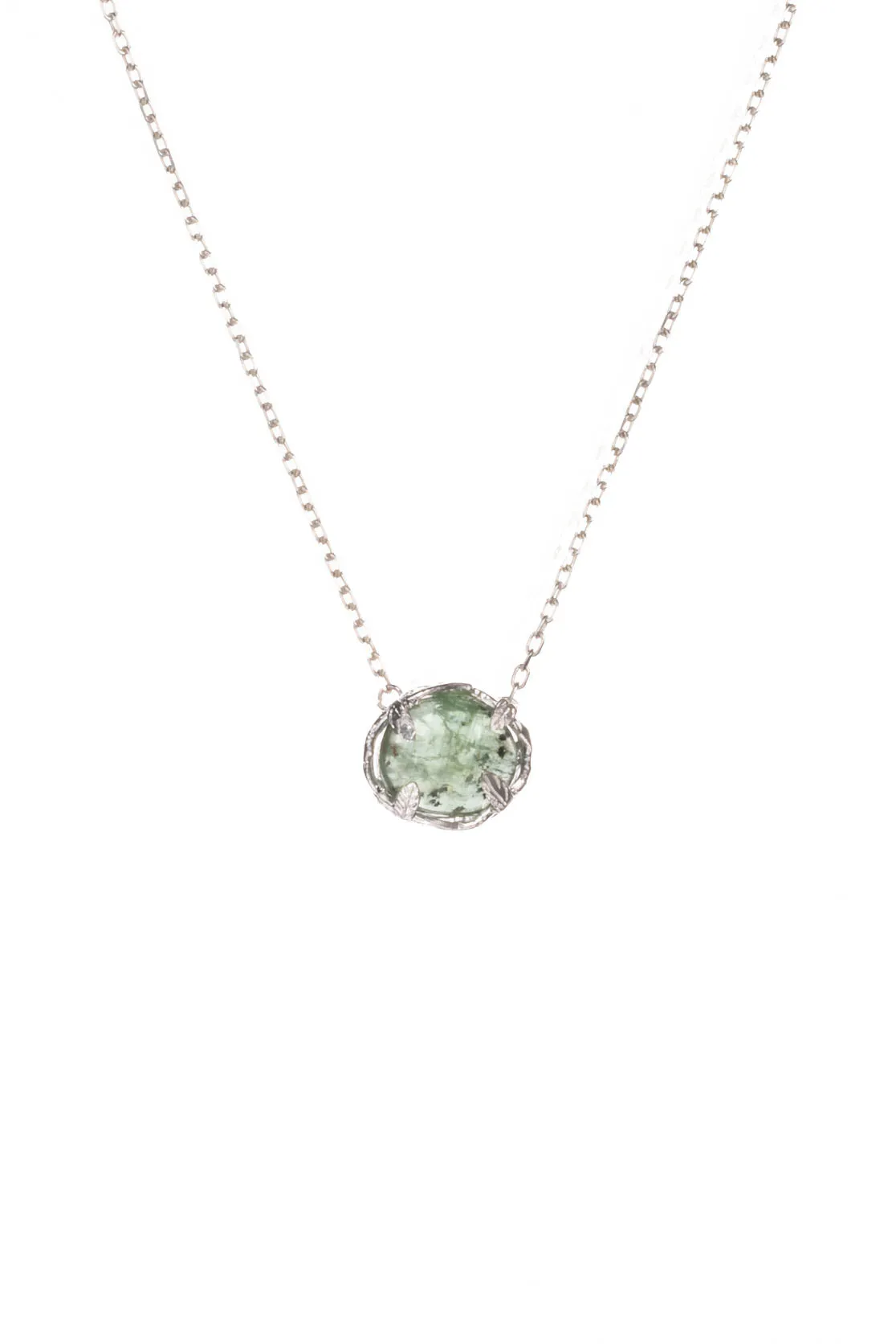 Botanical Nest Necklace with labradorite, ruby or kyanite gemstone
