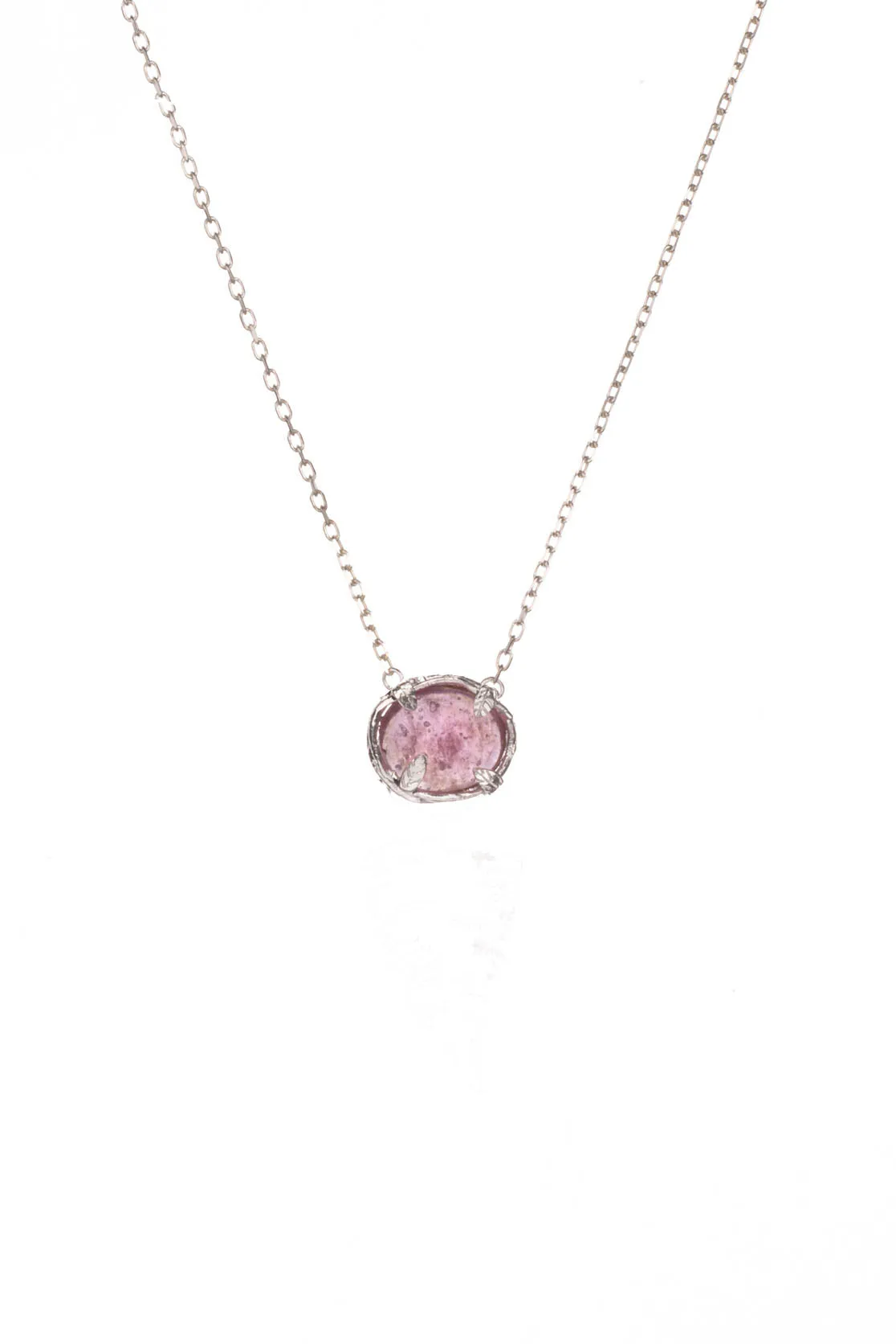 Botanical Nest Necklace with labradorite, ruby or kyanite gemstone