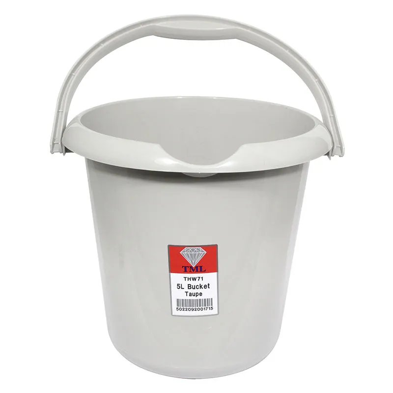 Bucket with Handle & Spout 5L Taupe