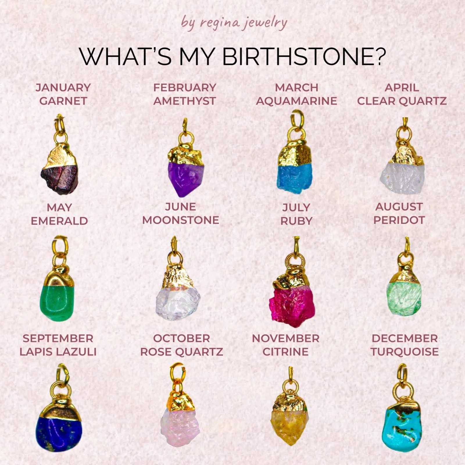 Clear Quartz (April) Gemstone Charm