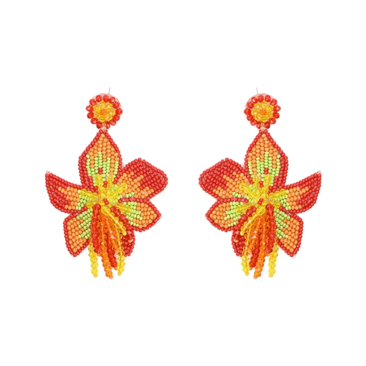 Coral Lily Earrings