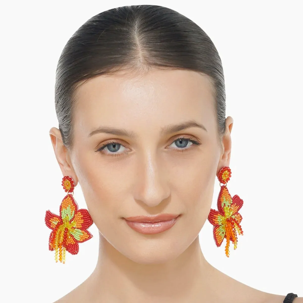 Coral Lily Earrings