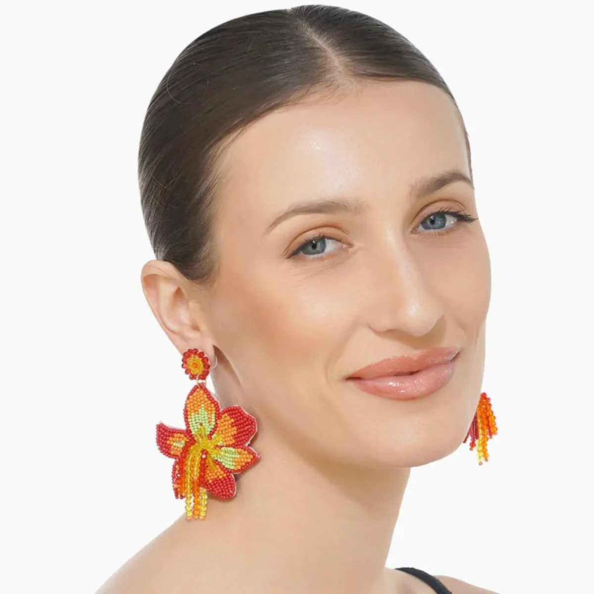Coral Lily Earrings