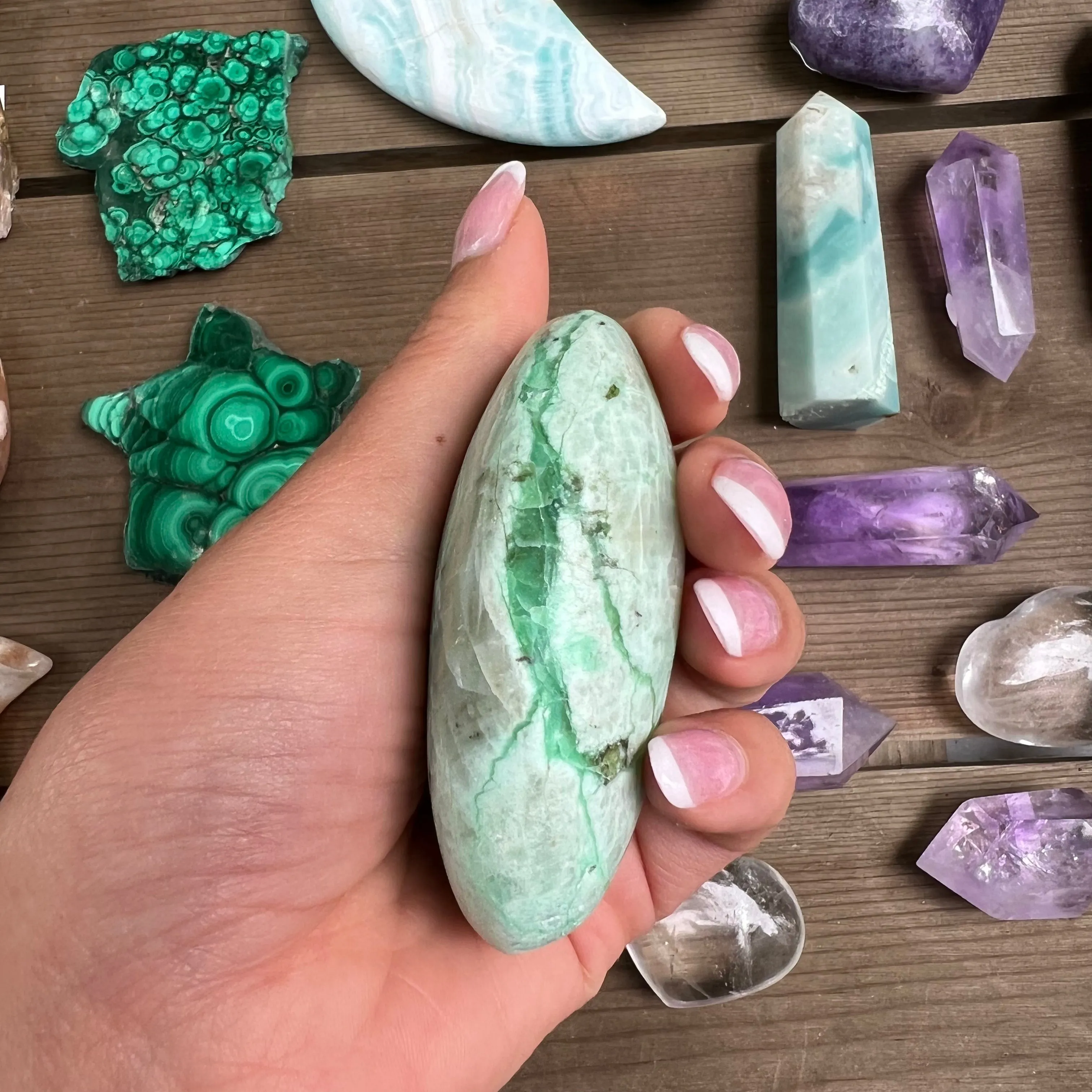 Garnierite Palm Stone (#9)