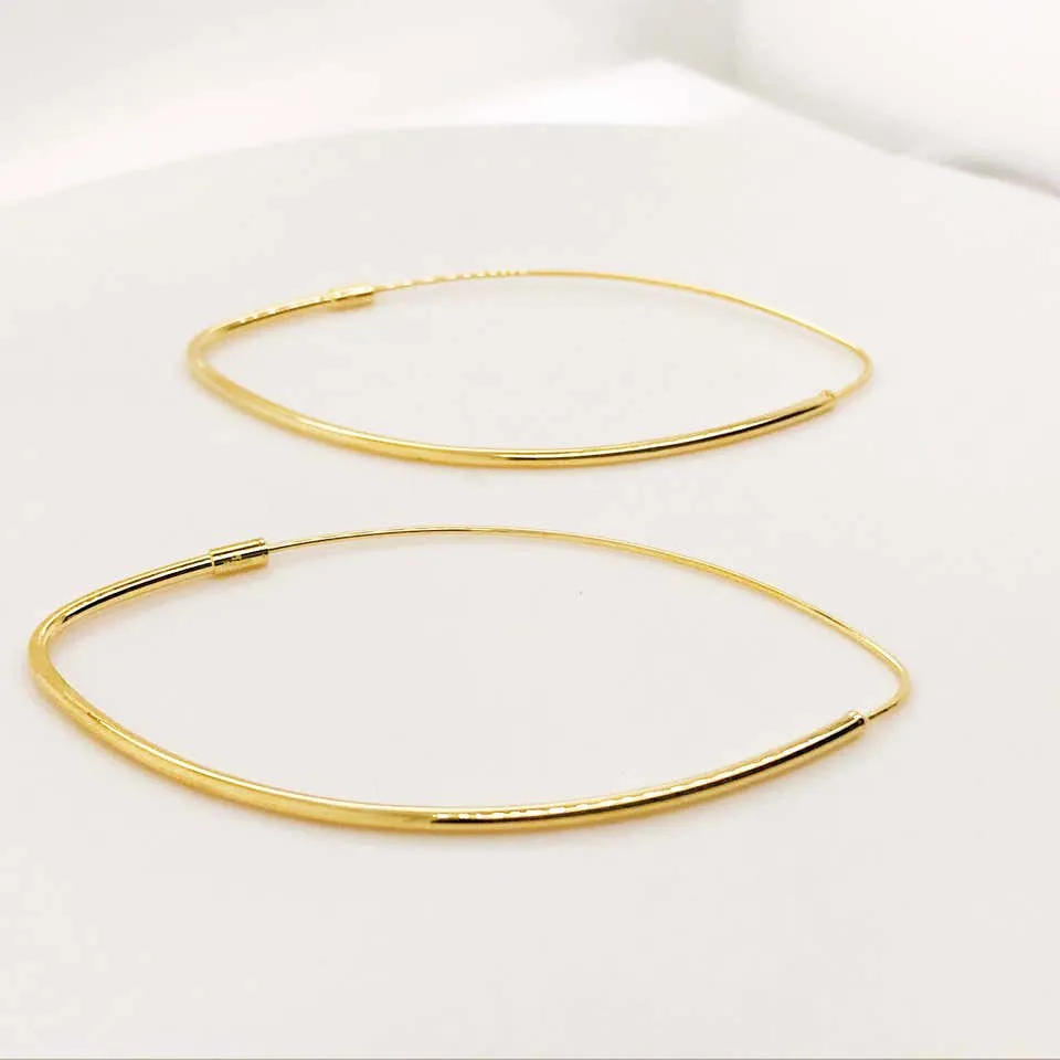 Gold Oval Hoop Earrings