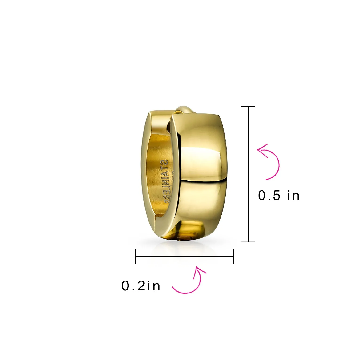 Hoop Earrings Silver Rose Gold Tone Plated Stainless Steel