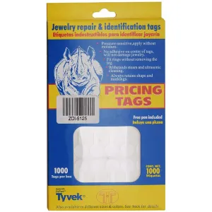 Jeweller Repair, Price and Identification tags 12mm, 1000 Pieces Per Pack
