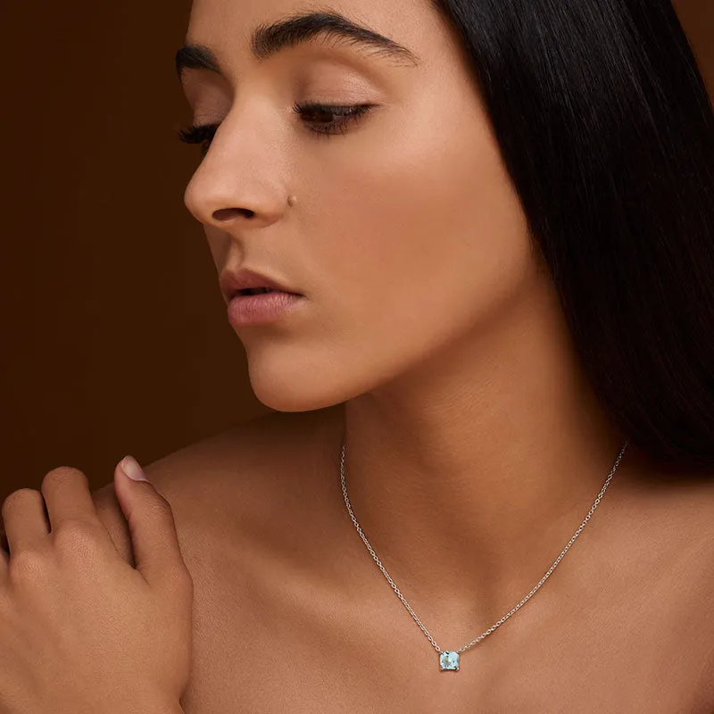 Kara Necklace, Blue Topaz, Silver