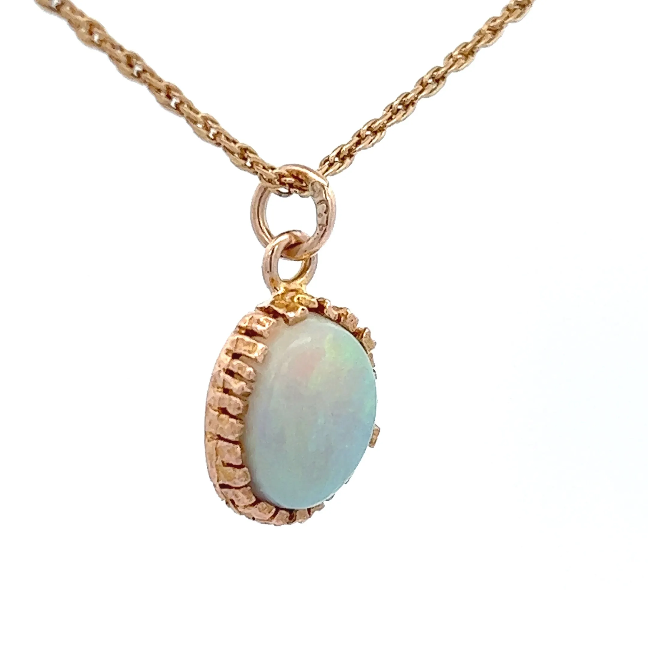 Light Opal & Yellow Gold Pendant