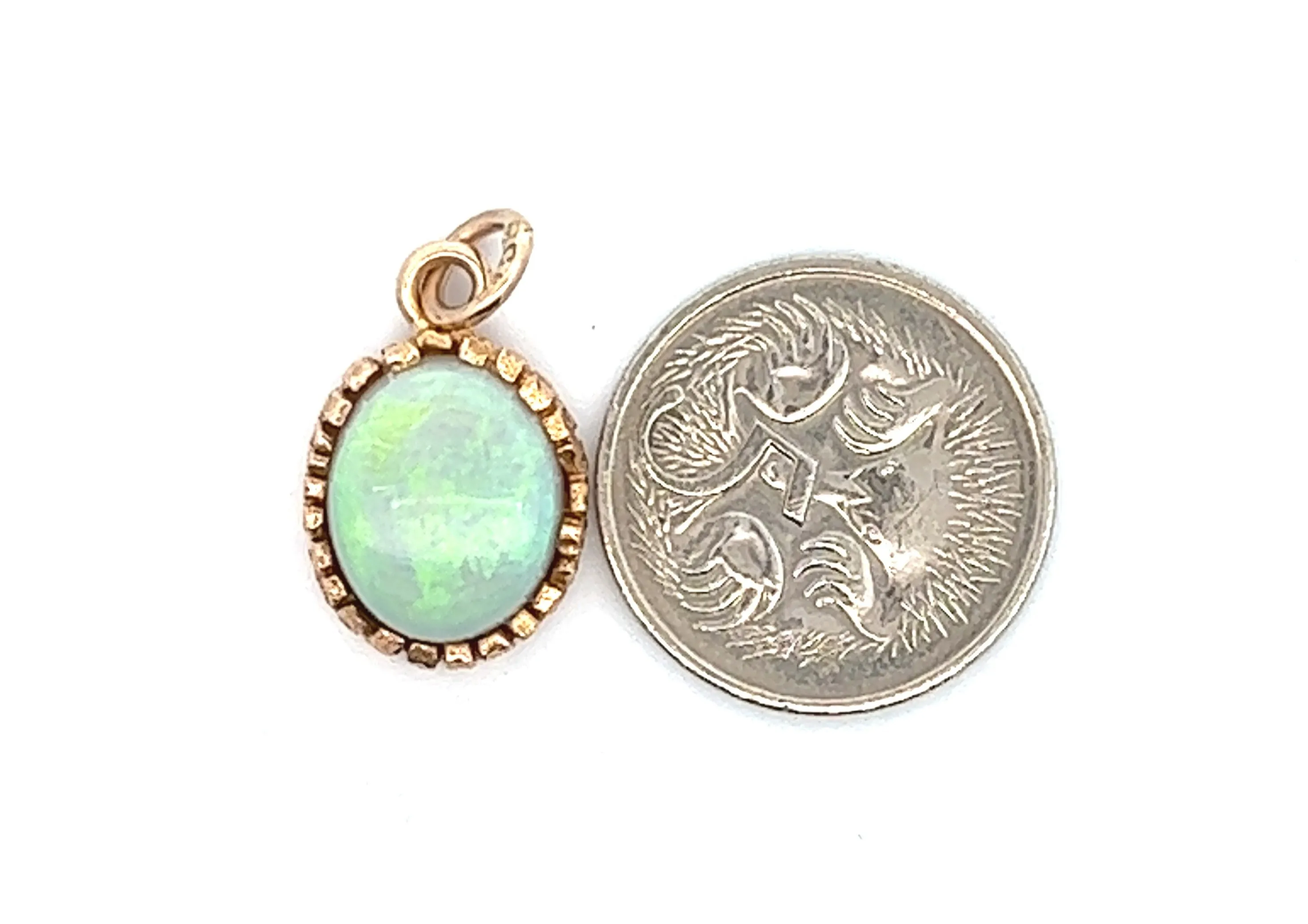 Light Opal & Yellow Gold Pendant