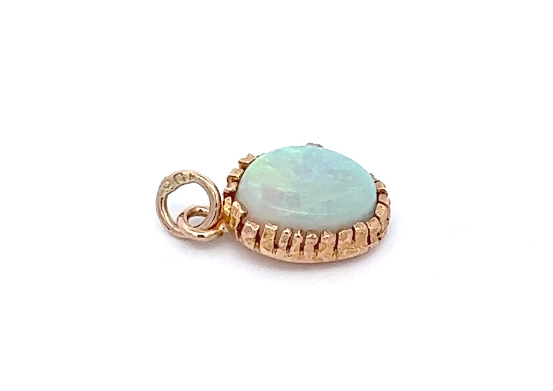 Light Opal & Yellow Gold Pendant