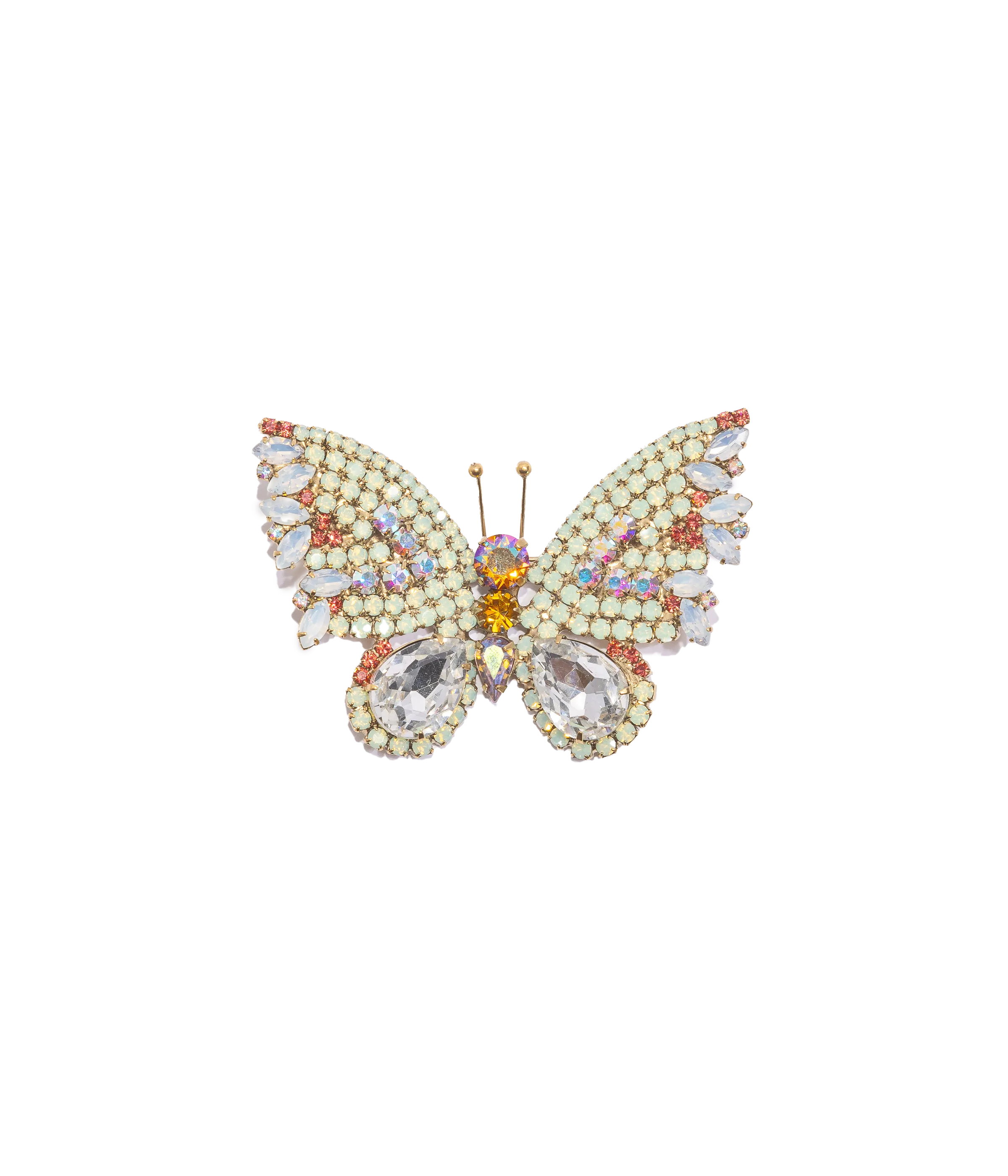 Medium Butterfly in Chrysolite Opal / White Opal / Topaz