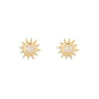 Moonstone Sunray Stud Earrings