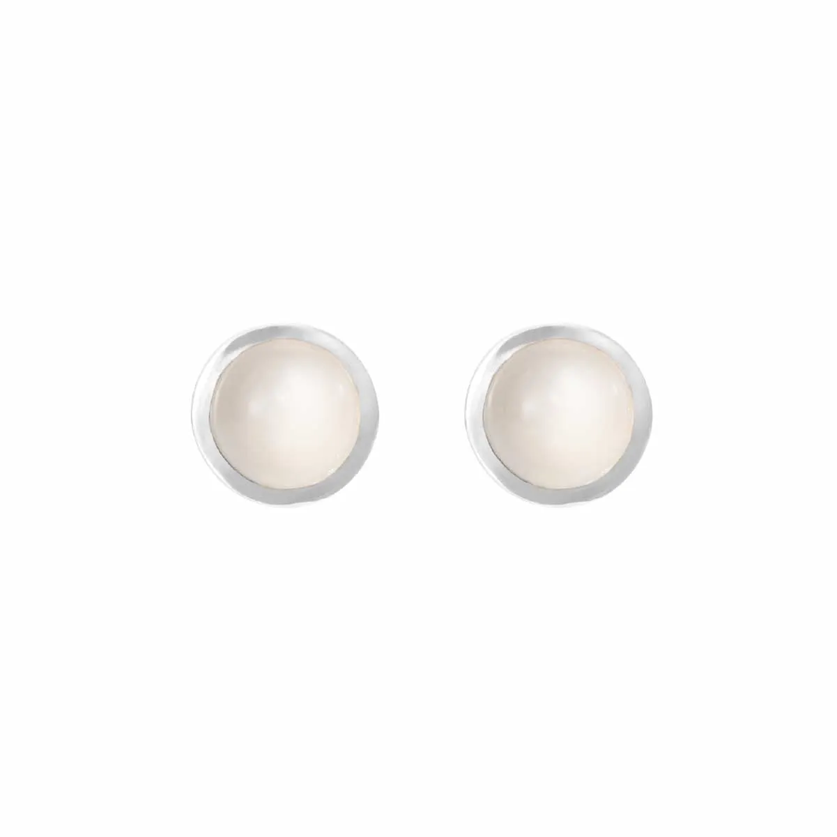 Ole Lynggaard Lotus Earrings Sterling Silver - White Moonstone