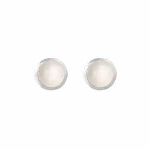 Ole Lynggaard Lotus Earrings Sterling Silver - White Moonstone