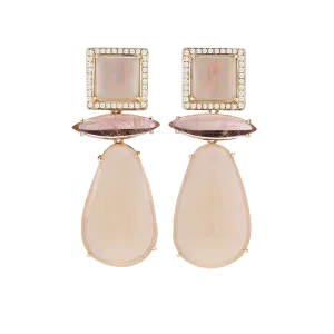 Opal And Moonstone Earrings