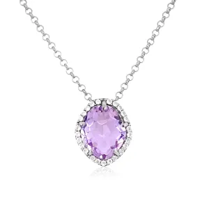 PANORAMA Necklace (1260) - Pink Amethyst / SS