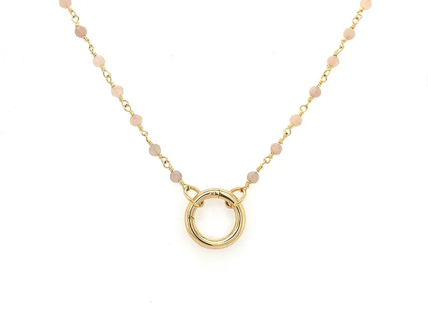 Peach Moonstone Rosary Chain