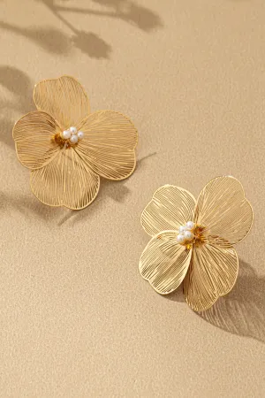 Petal & Pearl Flower Earrings