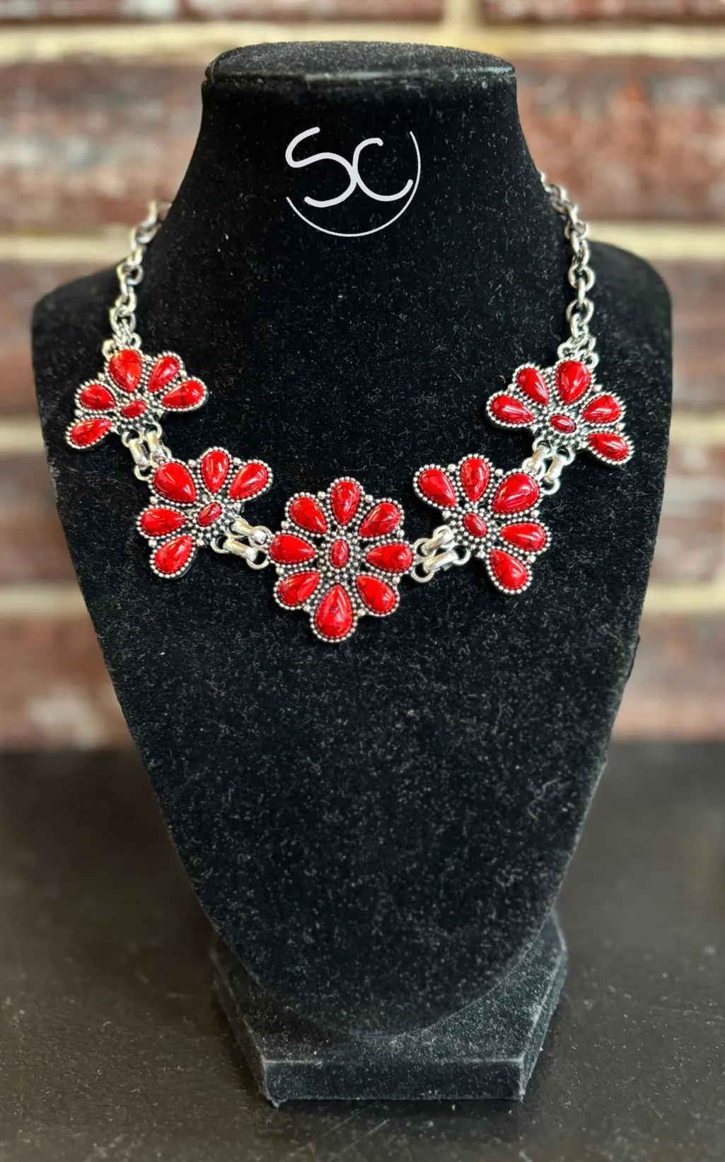 "Ruby Flower" Necklace