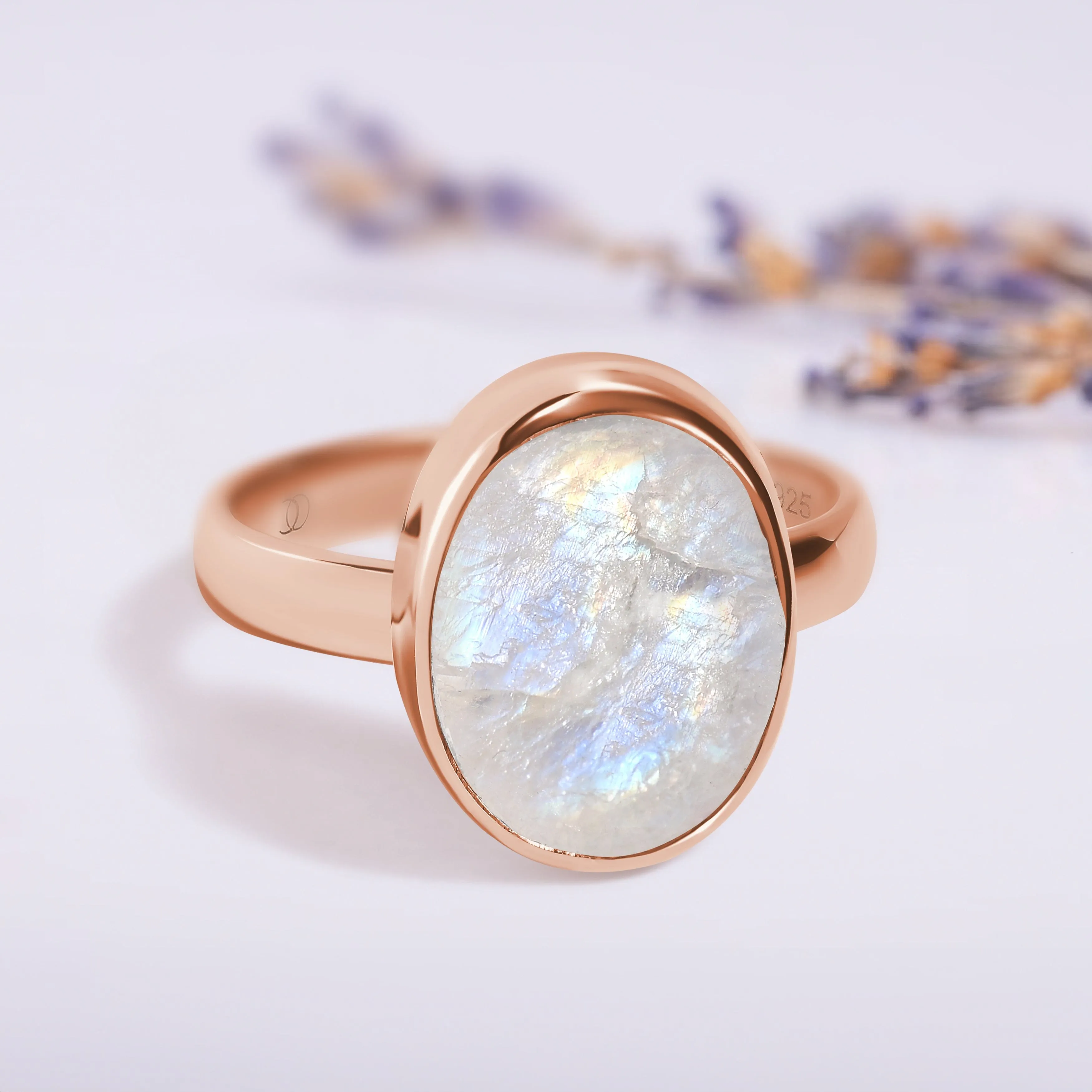 Raw Crystal Ring - Enfolded Moonstone