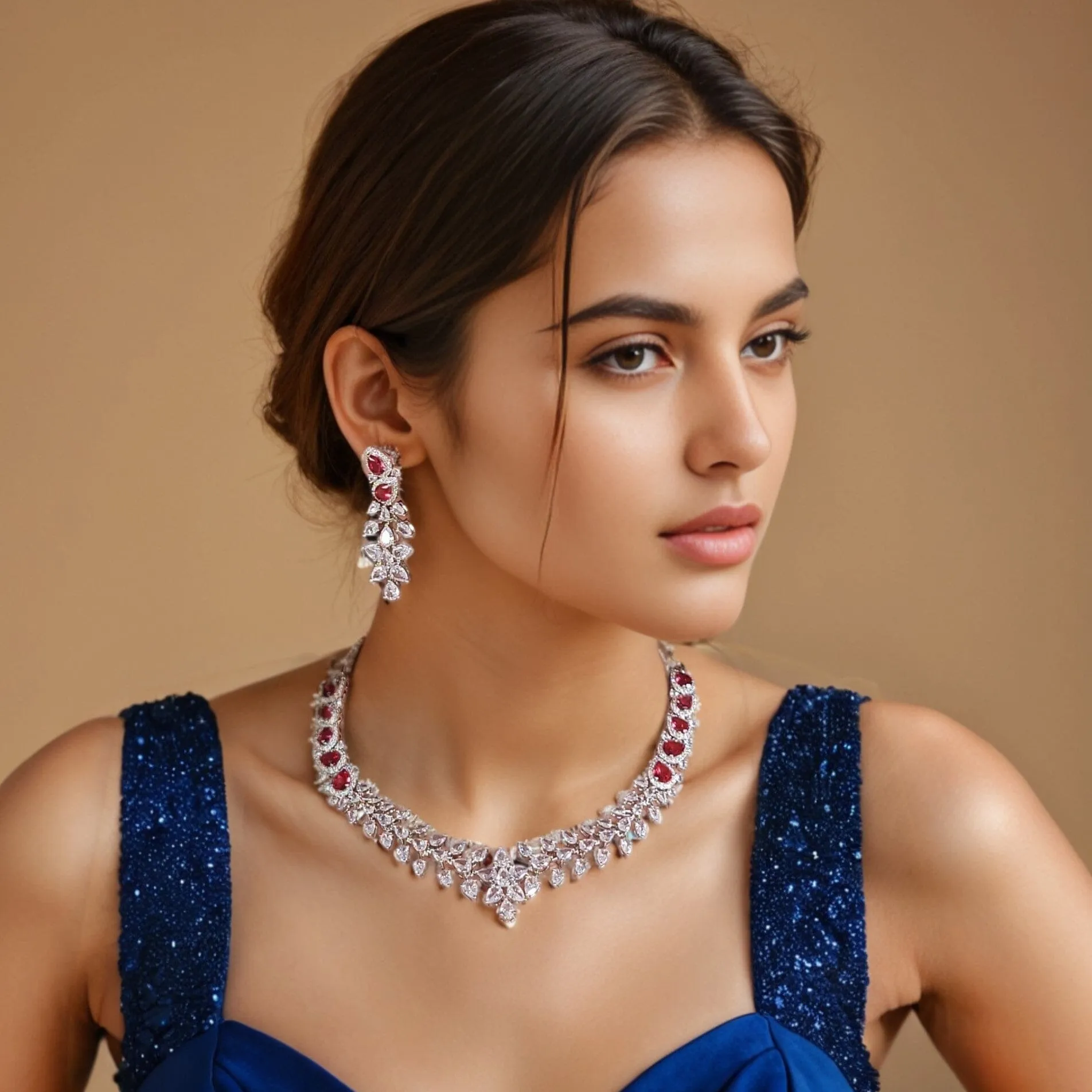 Sonora Necklace Set  - Ruby Red