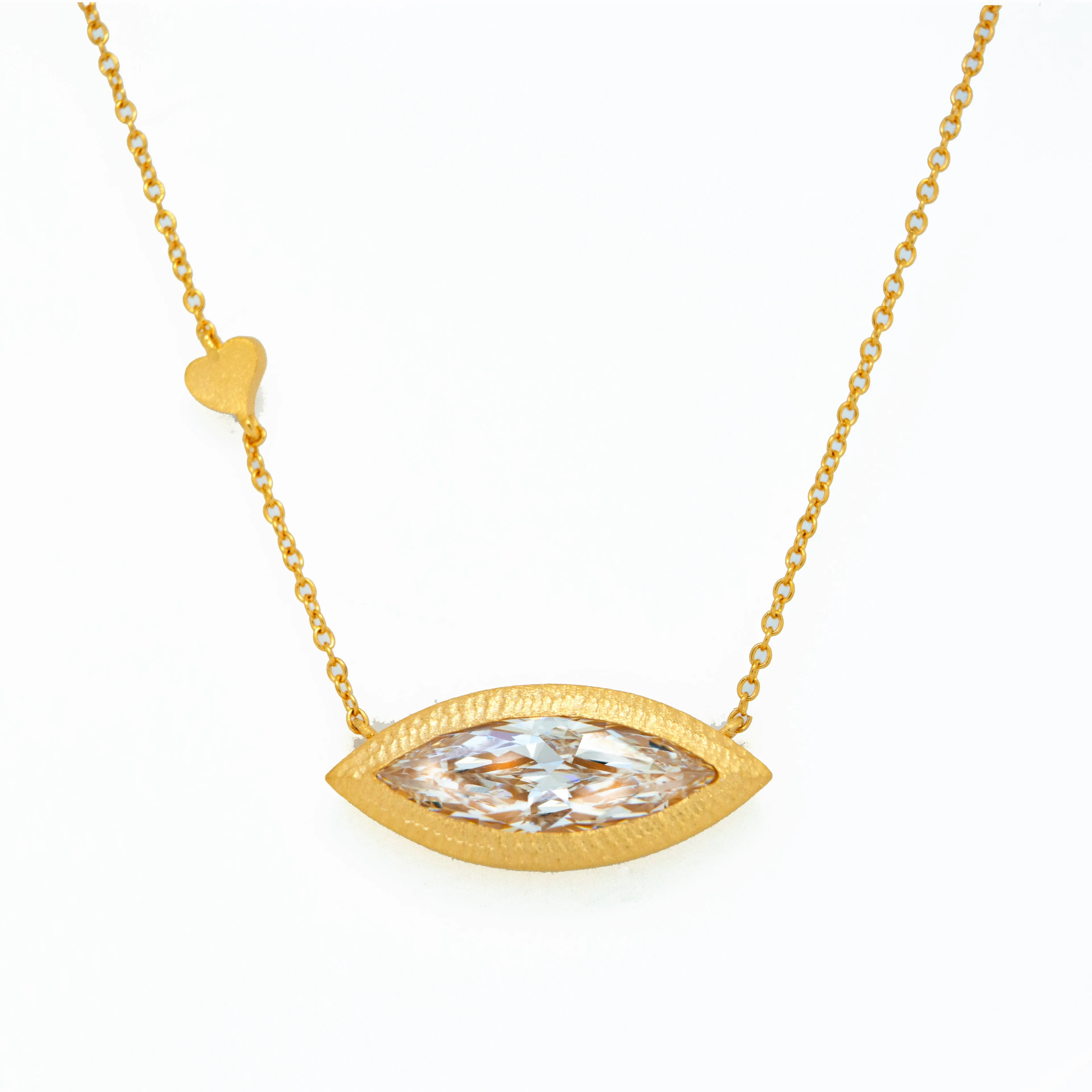 Statement Blue Topaz Eye Necklace in white Topaz Vermeil Gold