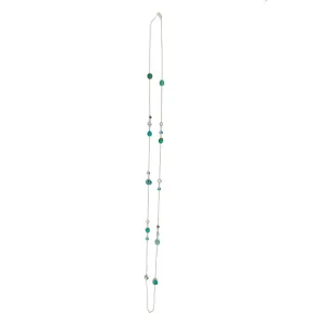 Sterling Silver Long Station  Necklace