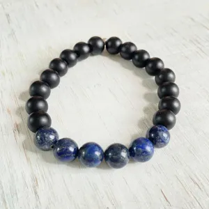 Truth of your Soul Lapis Lazuli & Onyx Menz ZEN Bracelet