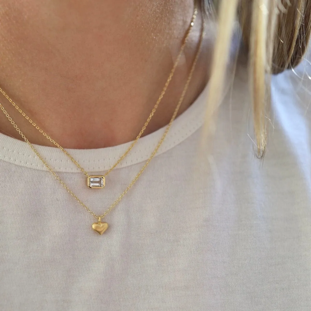 Vermeil White Topaz Solitaire Necklace